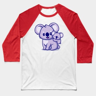 Cute Koala With Cub Cartoon Baseball T-Shirt